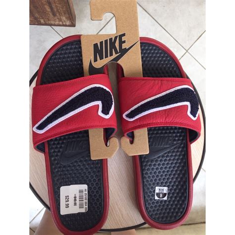 Nike Benassi JDI Chenille Men's Slide Gym Red/Obsidian/White 